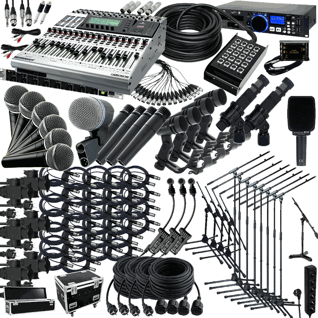 Mixer + Mikros: 24 Kanäle